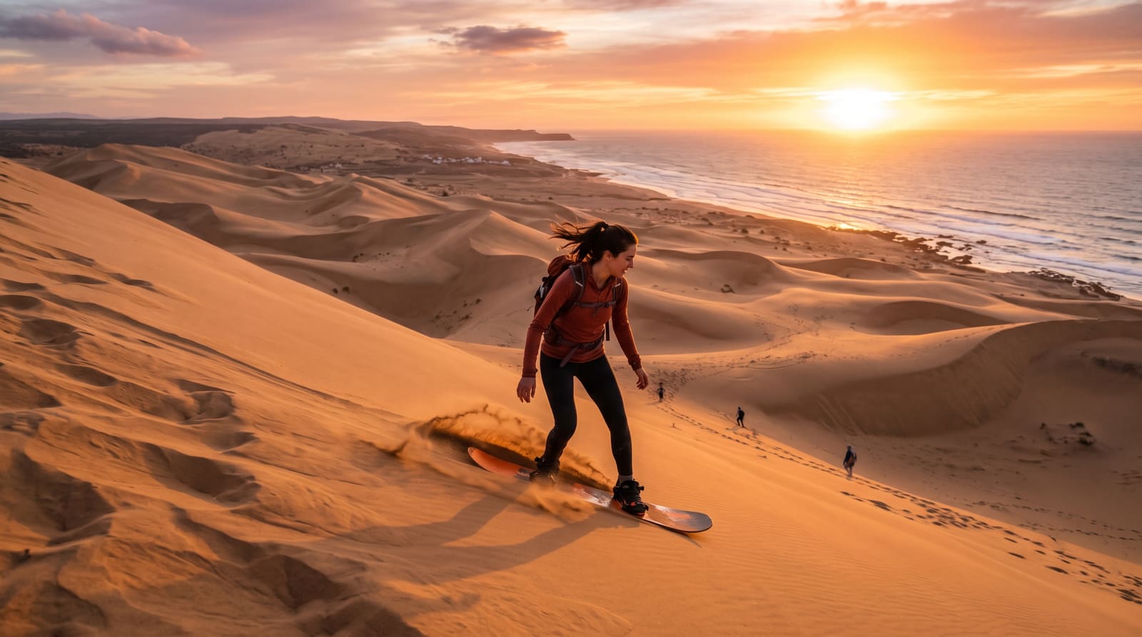 Sand dunes at sunset near Agadir, one of the half-day desert trips a Teefun-planned itinerary can include.