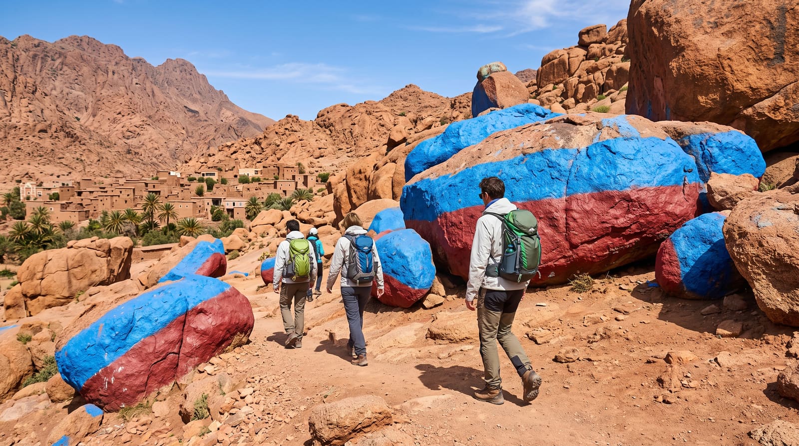 The painted rocks near Agard Oudad outside Tafraout, one of the hikes a Teefun-planned Anti-Atlas trip can include.